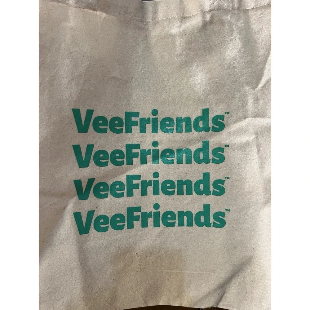 VEEFRIENDS Official Canvas Tote Bag from VeeCon 2023 Vee Friends Green New Cream
